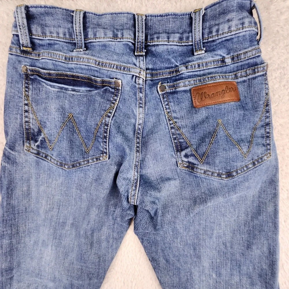 Wrangler Retro Slim Boot Jeans Mens 29x32 (fits 30x30) Blue Denim Western Cowboy